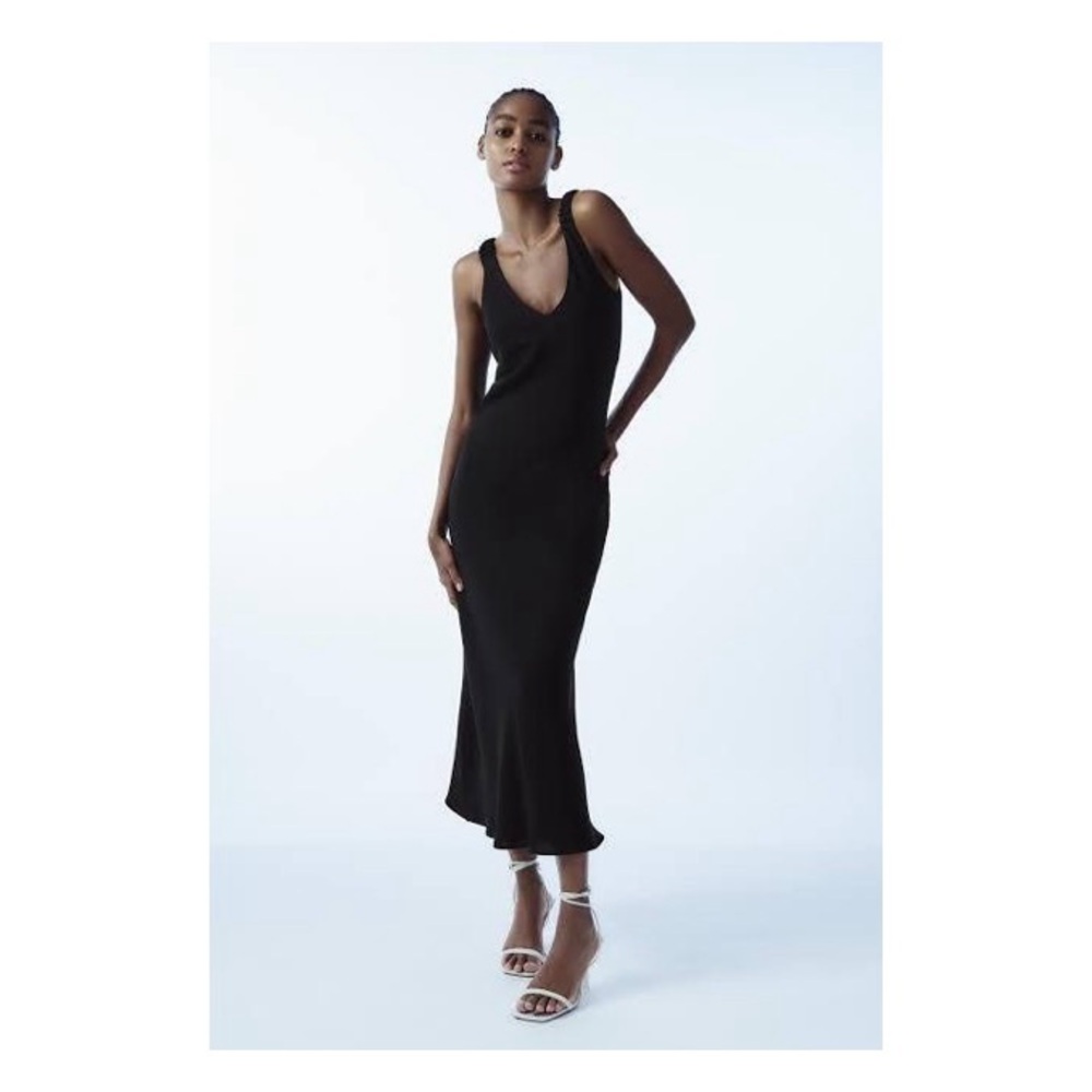 Zara Black Elastic Strap Ankle Length Tank Dress | NWT